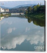 Reflected Clouds - River Arno - Florence - Italy Acrylic Print