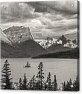 Cloudy Mountain Top Acrylic Print