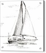 Coastal Boat Sketch I Acrylic Print