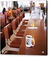 Coffe Cup Close Up In Diner Along Route Acrylic Print