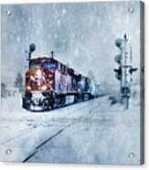 Cold Nights On The Midnight Train Color Acrylic Print