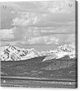 Colorado Front Range Rocky Mountain Agriculture Panorama Bw Acrylic Print