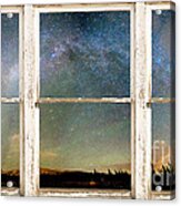 Colorado Milky Way Panorama Rustic Window View Acrylic Print