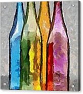 Colored Glass Bottles Acrylic Print