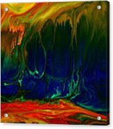 Colorful Abstract On Canvas Lava Love By Kredart Acrylic Print