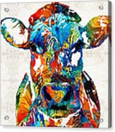 Colorful Cow Art - Mootown - By Sharon Cummings Acrylic Print