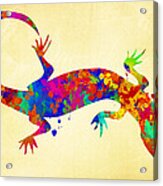 Gecko Watercolor Art Acrylic Print