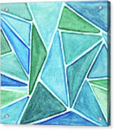 Colorful Green And Blue Triangular Acrylic Print