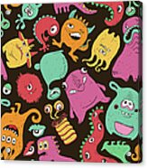 Colorful Seamless Pattern With Funny Acrylic Print