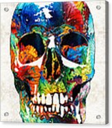 Colorful Skull Art - Aye Candy - By Sharon Cummings Greeting Card for ...