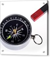 Compass And Magnet Acrylic Print