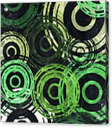 Concentric Intensity - Green Acrylic Print