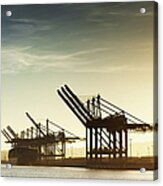 Container Cranes At The Port Of Los Acrylic Print