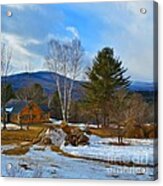 Country Mountain Square Acrylic Print