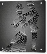 Couple Dance Typography Silhouettes Acrylic Print