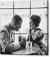 Couple Enjoying Sodas 1950 Acrylic Print