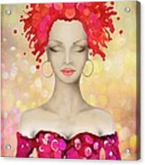 Crazy Pink Hair Night Out Acrylic Print