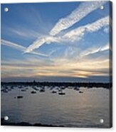 Criss Crossed Sky Over Marblehead Harbor Acrylic Print