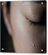 Crying Young Woman Acrylic Print