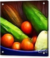 Cucumbers And Tomatoes Artwork Acrylic Print