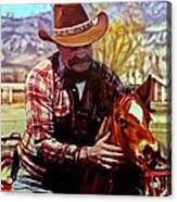 Dad And Horse Acrylic Print