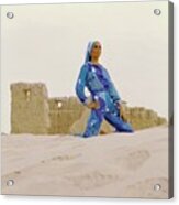 Daliah Lavi Wearing A Print Jumpsuit Acrylic Print