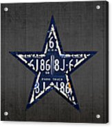 Dallas Cowboys Football Team Retro Logo Texas License Plate Art Acrylic Print