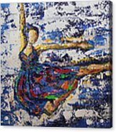 Dance Figure Study Blue Acrylic Print