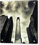 Dark Clouds And Skyscrapers Acrylic Print
