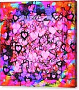 Moody Grunge Hearts Abstract Acrylic Print