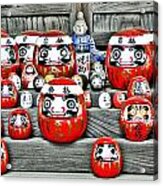 Daruma Dolls In A Japanese Temple Acrylic Print