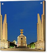Democracy Monument In The Evening Acrylic Print