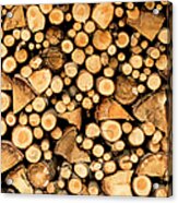 Densely Stacked Wood Acrylic Print