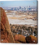 Denver Skyline As Seen From Red Rocks Acrylic Print