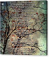 Desiderata Inspiration Over Old Textured Tree Acrylic Print