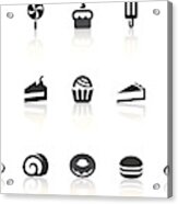 Dessert Icons | Simple Black Series Acrylic Print