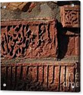 Detail Of Sandstone Carving - Qutb Minar Complex Acrylic Print