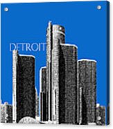 Detroit Skyline 1 - Blue Acrylic Print
