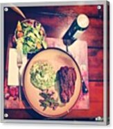 #dinner #foodpic #steak #asparagus Acrylic Print