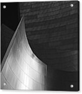 Disney Hall Abstract Black And White Acrylic Print