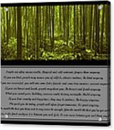Do It Anyway Bamboo Forest Acrylic Print