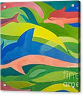 Dolphins Painting Acrylic Print