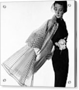 Dorian Leigh Wearing A Bonnie Cashin Dress Acrylic Print