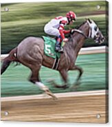 Down The Stretch - Horse Racing - Jockey Acrylic Print