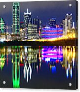 Downtown Dallas Skyline Reflections Acrylic Print