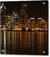 Downtown San Diego At Night From Harbor Drive Acrylic Print