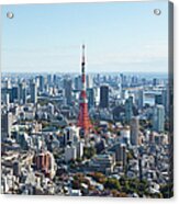 Downtown Skyline With Tokyo Tower Acrylic Print