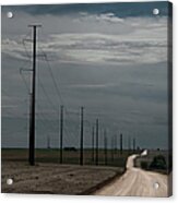 Dramatic Dirt Road And Power Lines Acrylic Print