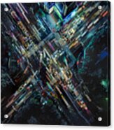 Drone Point View Of City Street Crossing At Rush Hour Acrylic Print