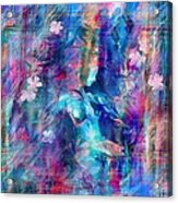 Drowning Girl With Flowers Acrylic Print